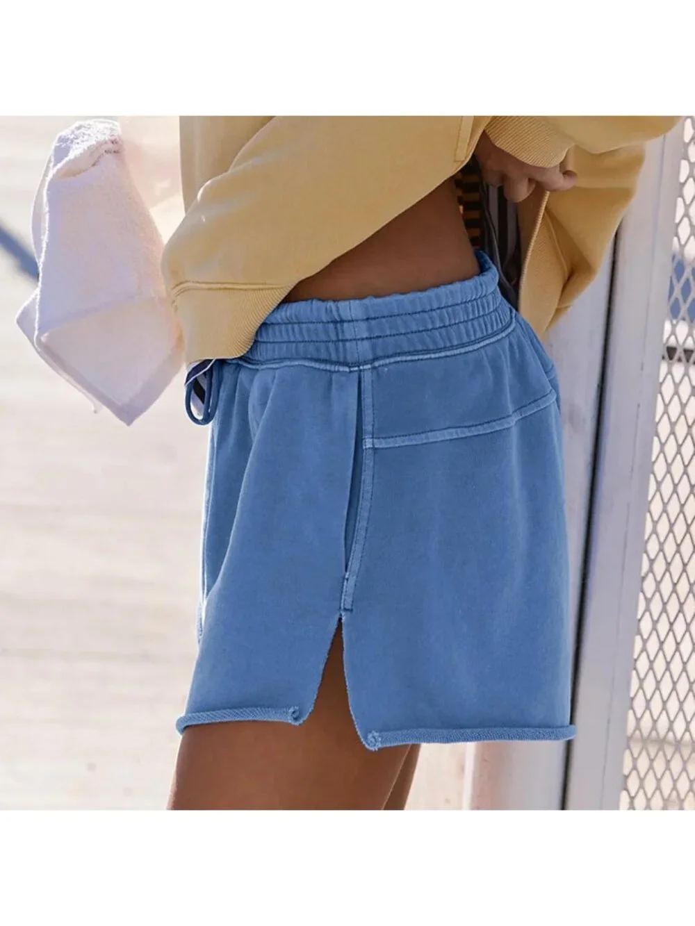 Casual Women's Sweat Shorts - Summer Athletic Running Shorts with Pockets